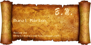 Bunzl Márton névjegykártya